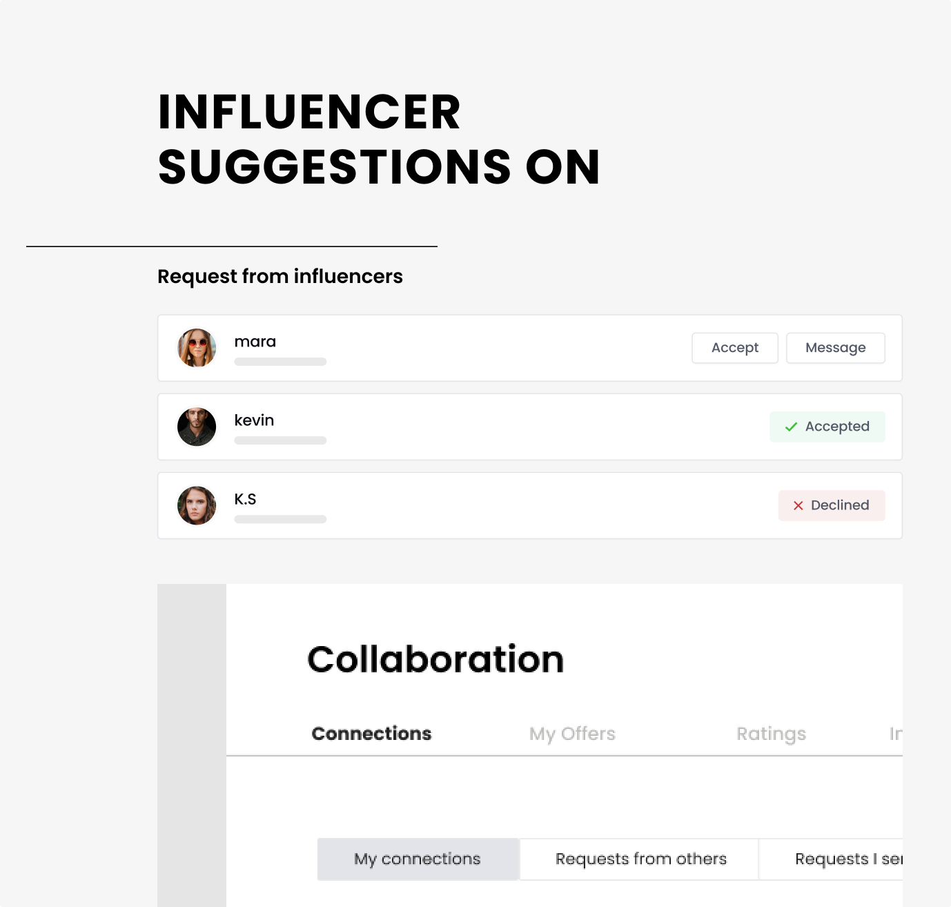 Automated recommendations for more influencers